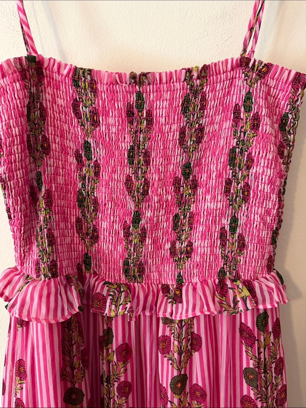 Free People Alejandra Smocked Bodice Tiered Sundress Size L - Picture 8 of 9